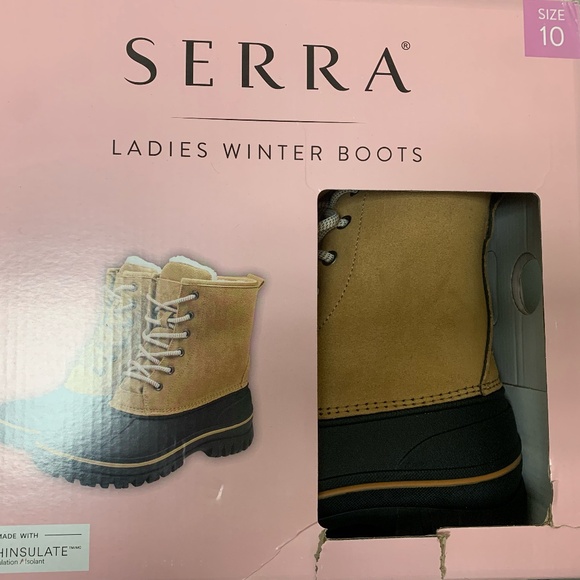 New in Box SERRA Ladies' Winter Boots (Brown & Black) - Picture 2 of 5